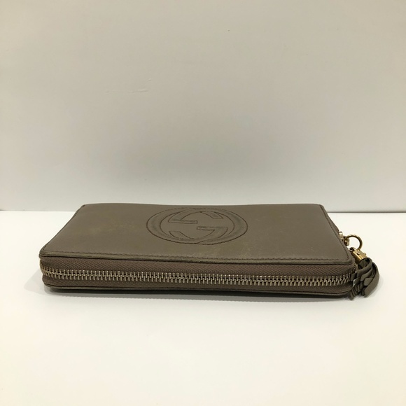 Gucci Grey Soho Interlocking G Zip Around Long Wallet Sku#84491 (Gently used) - Picture 4 of 16